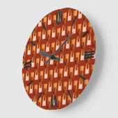 Art Deco Metallic Geometric - Copper and Rust Grote Klok (Hoek)