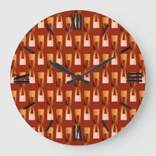 Art Deco Metallic Geometric - Copper and Rust Grote Klok