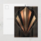 Art Deco Metallic Geometric Elegance Briefkaart (Voorkant / Achterkant)