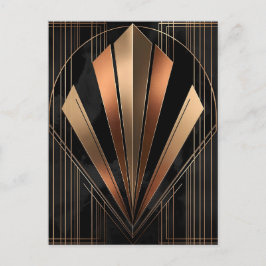 Art Deco Metallic Geometric Elegance Briefkaart