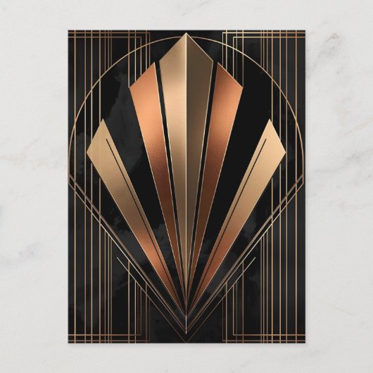 Art Deco Metallic Geometric Elegance Briefkaart (Voorkant)