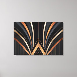 Art Deco Metallic Geometric Elegance Canvas Afdruk