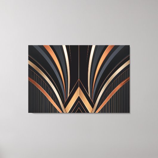 Art Deco Metallic Geometric Elegance Canvas Afdruk (Voorkant)