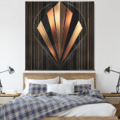 Art Deco Metallic Geometric Elegance Canvas Afdruk (Insitu (Slaapkamer))