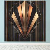 Art Deco Metallic Geometric Elegance Canvas Afdruk (Insitu (Houten vloer))