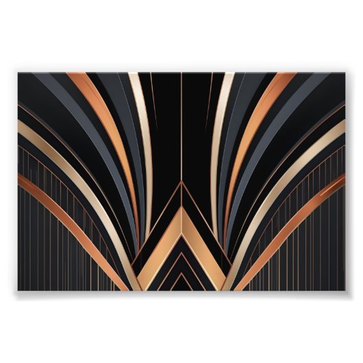 Art Deco Metallic Geometric Elegance Foto Afdruk (Voorkant)