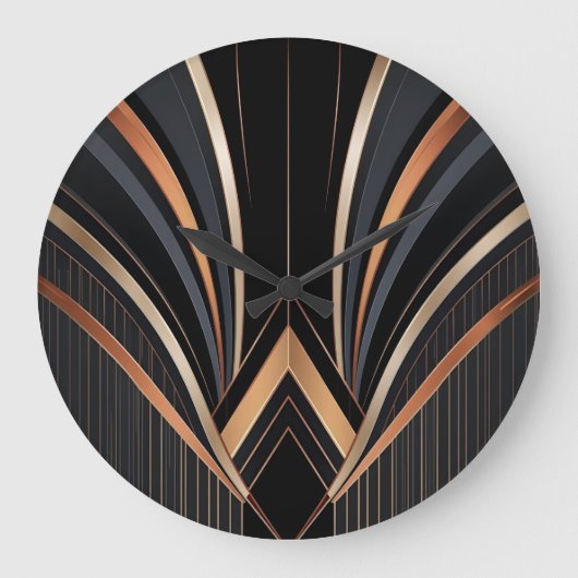 Art Deco Metallic Geometric Elegance Grote Klok (Voorkant)
