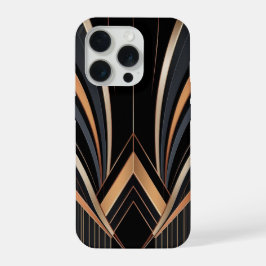 Art Deco Metallic Geometric Elegance iPhone 15 Pro Case