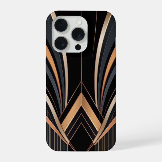 Art Deco Metallic Geometric Elegance iPhone Hoesje (Achterkant)