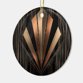 Art Deco Metallic Geometric Elegance Keramisch Ornament (Links)