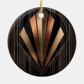 Art Deco Metallic Geometric Elegance Keramisch Ornament (Achterkant)