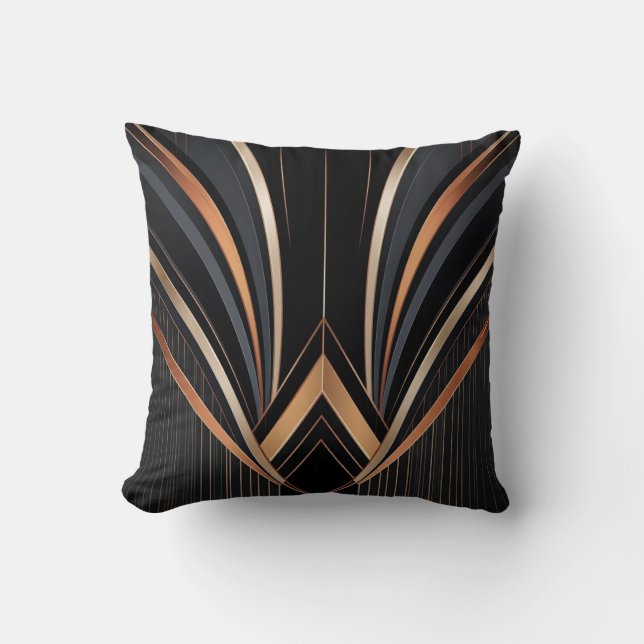 Art Deco Metallic Geometric Elegance Kussen (Voorkant)