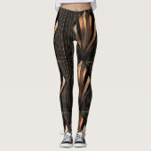 Art Deco Metallic Geometric Elegance Leggings (Voorkant)