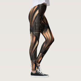 Art Deco Metallic Geometric Elegance Leggings