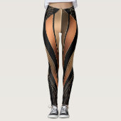Art Deco Metallic Geometric Elegance Leggings (Voorkant)