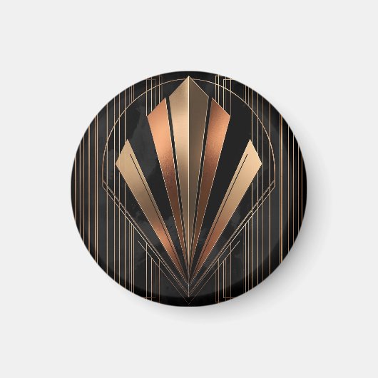 Art Deco Metallic Geometric Elegance Magneet (Voorkant)