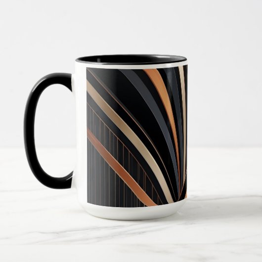 Art Deco Metallic Geometric Elegance Mok (Links)