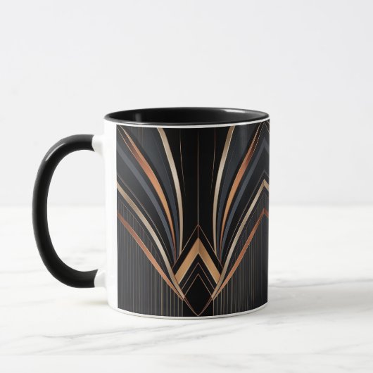 Art Deco Metallic Geometric Elegance Mok (Links)