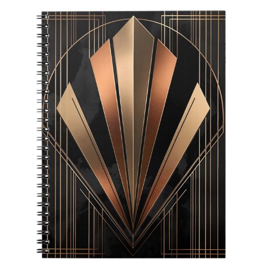 Art Deco Metallic Geometric Elegance Notitieboek (Voorkant)