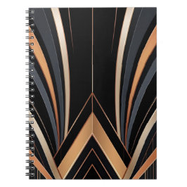 Art Deco Metallic Geometric Elegance Notitieboek
