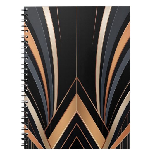 Art Deco Metallic Geometric Elegance Notitieboek (Voorkant)