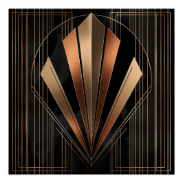 Art Deco Metallic Geometric Elegance Perfect Poster
