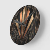 Art Deco Metallic Geometric Elegance Ronde Klok (Hoek)