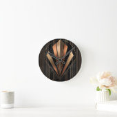 Art Deco Metallic Geometric Elegance Ronde Klok (Huis)