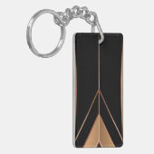 Art Deco Metallic Geometric Elegance Sleutelhanger (Voorkant Links)