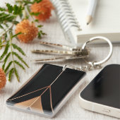 Art Deco Metallic Geometric Elegance Sleutelhanger (Voorkant Rechts)