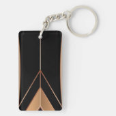 Art Deco Metallic Geometric Elegance Sleutelhanger (achterkant)