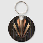 Art Deco Metallic Geometric Elegance Sleutelhanger (Achterkant)