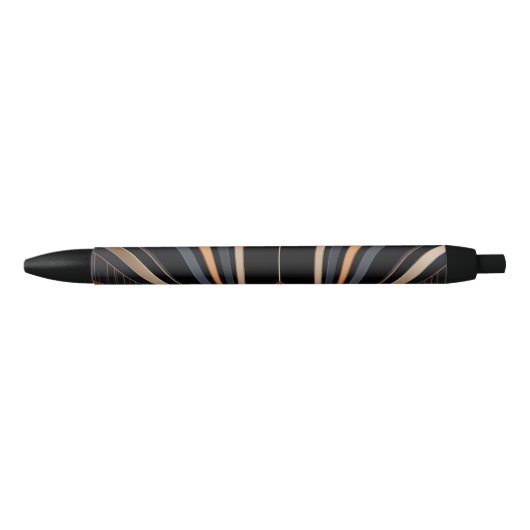 Art Deco Metallic Geometric Elegance Zwarte Inkt Pen (Voorkant)