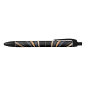Art Deco Metallic Geometric Elegance Zwarte Inkt Pen (Bovenkant)