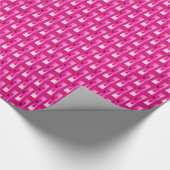 Art Deco Metallic Geometric - Fuchsia Pink Cadeaupapier (Hoek)