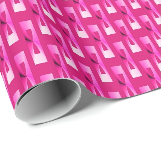 Art Deco Metallic Geometric - Fuchsia Pink Cadeaupapier (Rol Hoek)