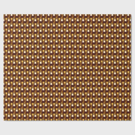 Art Deco Metallic Geometric - Gold en chocolade Cadeaupapier (Vlak)