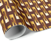Art Deco Metallic Geometric - Gold en chocolade Cadeaupapier (Rol Hoek)