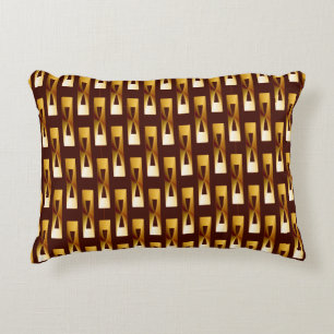 Art Deco Metallic Geometric - Gold en chocolade Decoratief Kussen