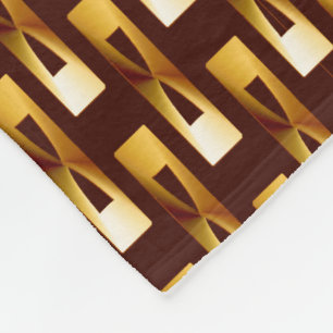 Art Deco Metallic Geometric - Gold en chocolade Fleece Deken