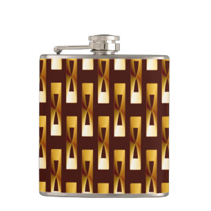 Art Deco Metallic Geometric - Gold en chocolade Heupfles