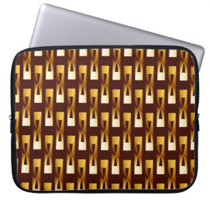 Art Deco Metallic Geometric - Gold en chocolade Laptop Sleeve