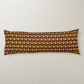 Art Deco Metallic Geometric - Gold en chocolade Lichaamskussen (Achterkant)