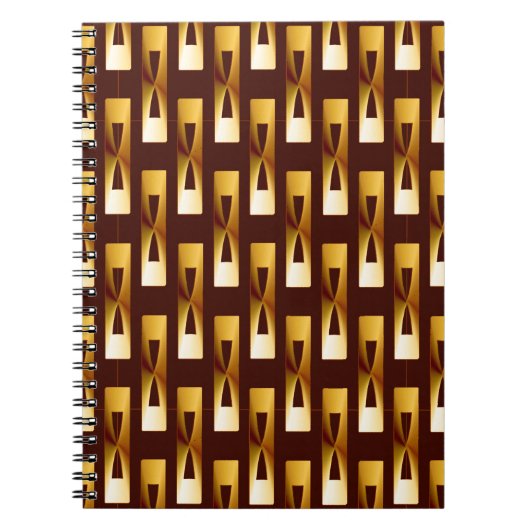 Art Deco Metallic Geometric - Gold en chocolade Notitieboek (Voorkant)