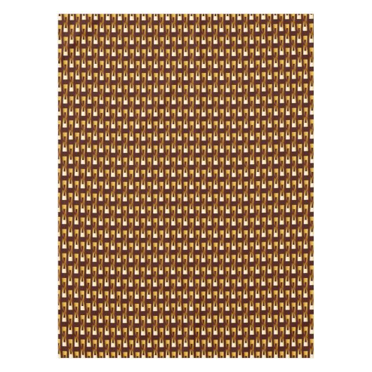 Art Deco Metallic Geometric - Gold en chocolade Tafelkleed (Voorkant)