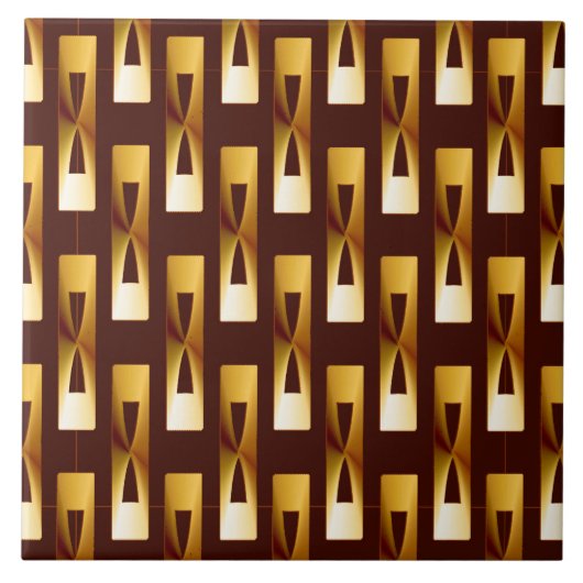 Art Deco Metallic Geometric - Gold en chocolade Tegeltje (Voorkant)