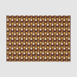 Art Deco Metallic Geometric - Gold en chocolade Tissuepapier