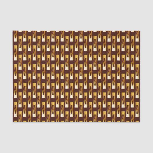 Art Deco Metallic Geometric - Gold en chocolade Tissuepapier (Voorkant)