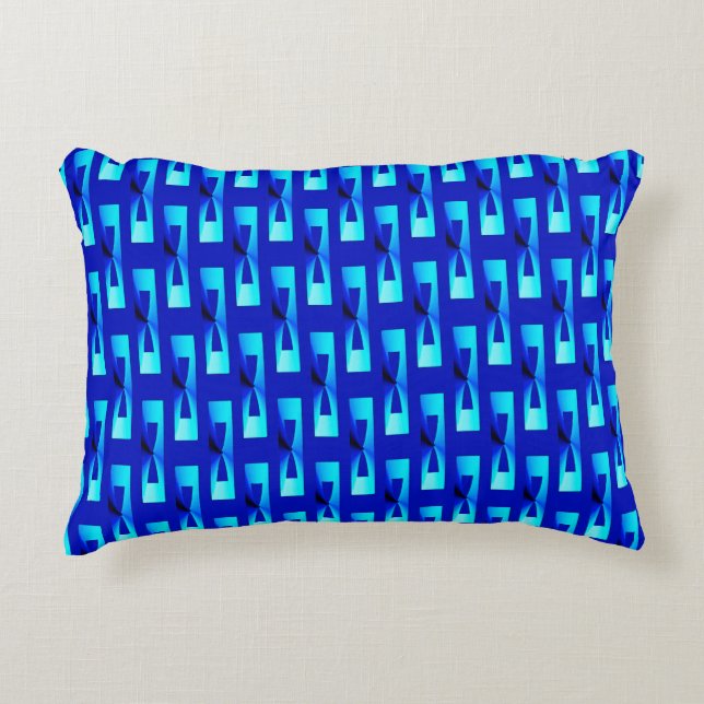 Art Deco Metallic Geometric - Kobalt Blue Accent Kussen (Voorkant)