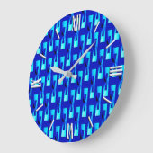 Art Deco Metallic Geometric - Kobalt Blue Grote Klok (Hoek)